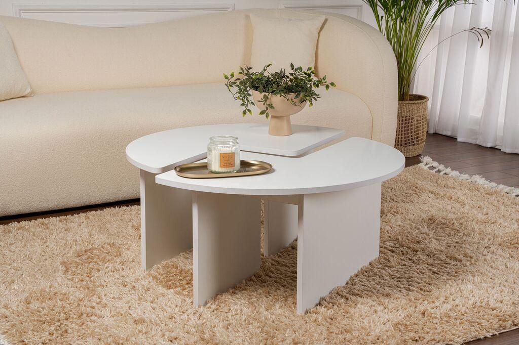 Маса Hanah Home Club Moira, O90x41 см, бела