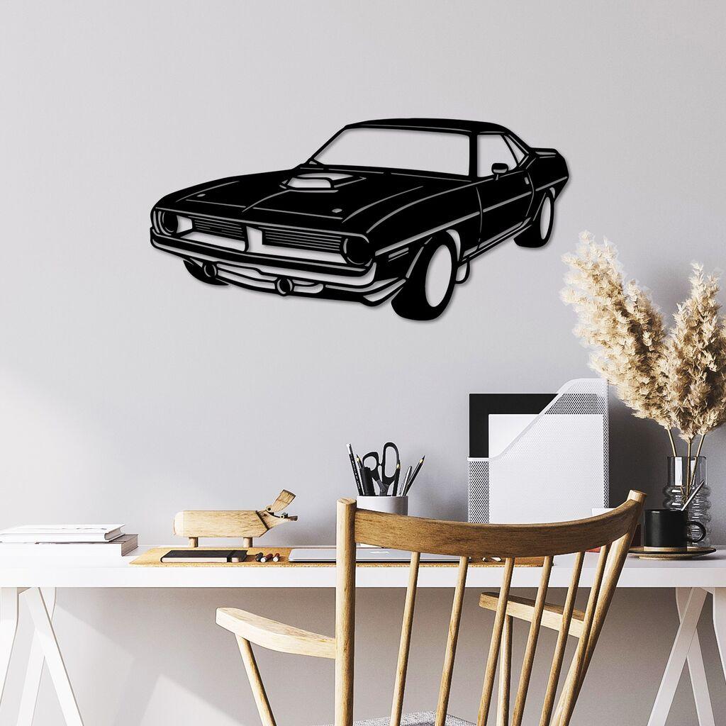 Wallity dzидна декорација Plymouth Barracuda 1970, 60 x 29 см, црна