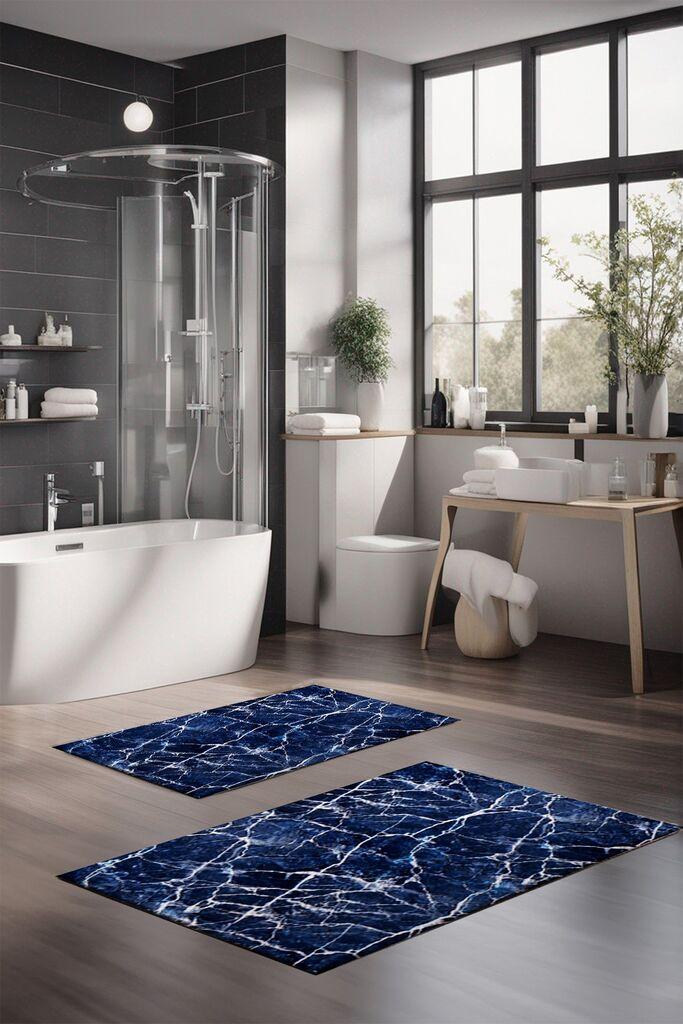 Комплет простирки за бања L'essentiel Maison CT-5055, 2 парчиња, темно сина
