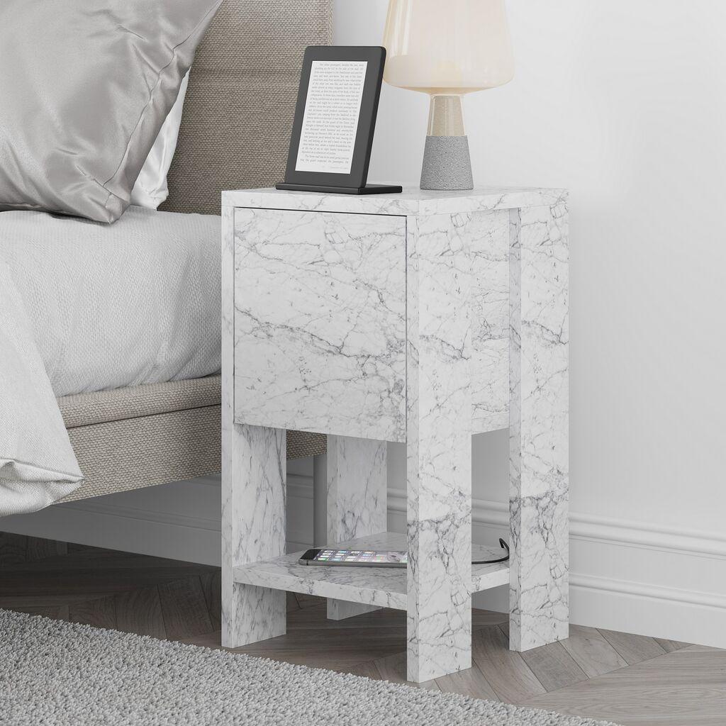 Ноќна масичка Hanah Home Emma, ​​​​30x55x30 см, бела
