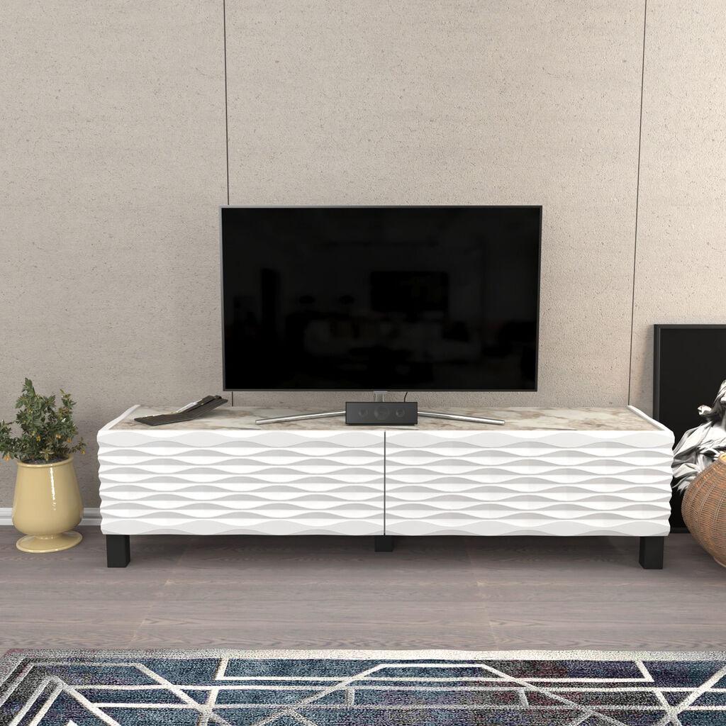 ТВ кабинет Hanah Home Lerze, 149,2x35x38 см, бело-крем