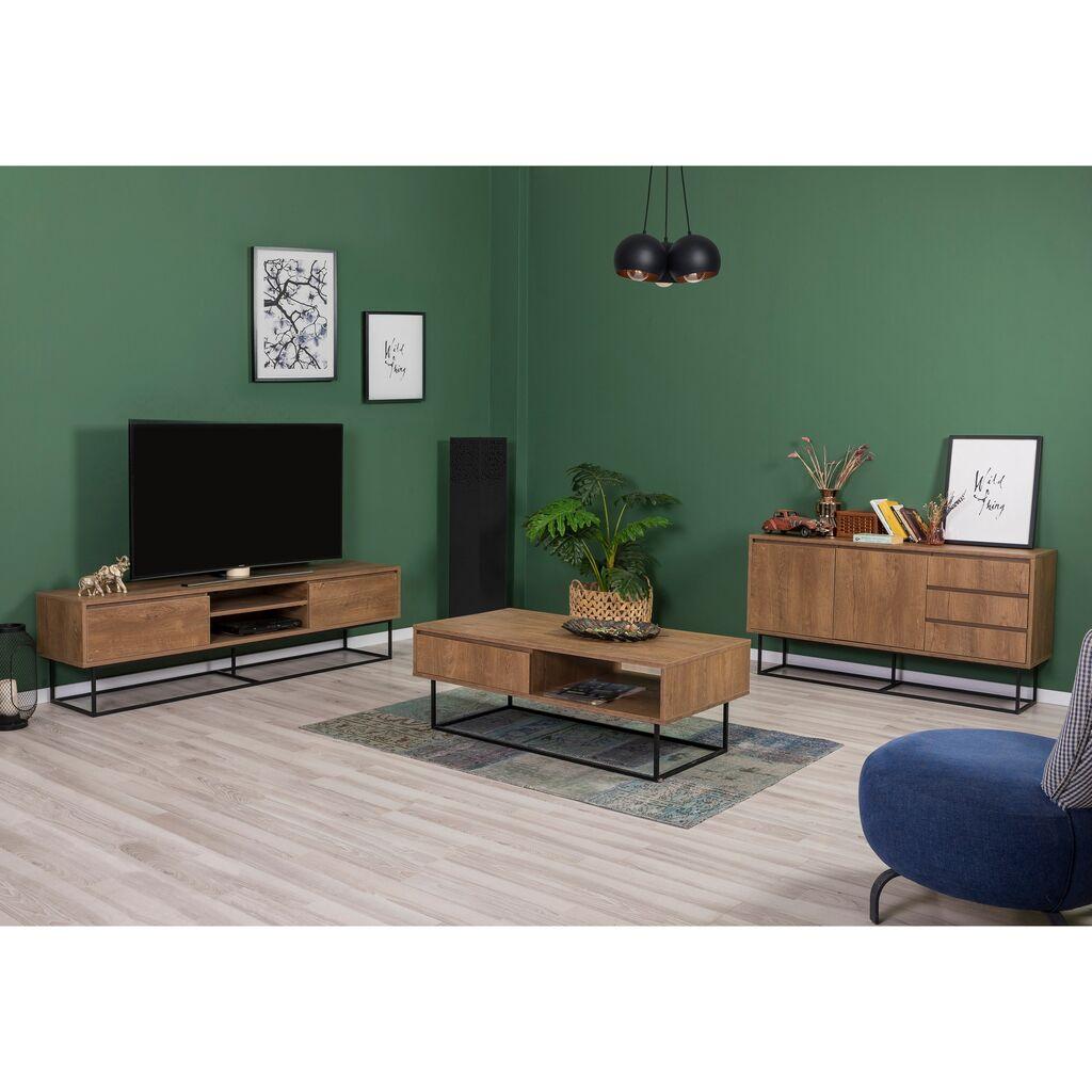 Комплет мебел за дневна соба Hanah Home Laxus 6, боја на орев