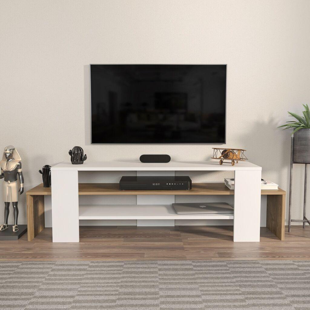 Комода Hanah Home TV Lenora, 150x45x35 см, бела-оревова