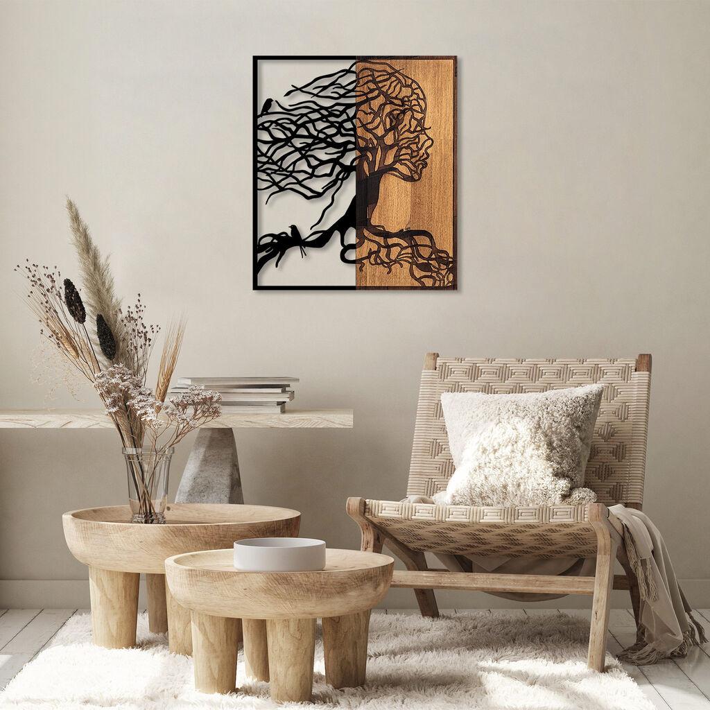 Wallity декорација за dzид дрво жена - 290, 50 x 3 x 58 см, црна