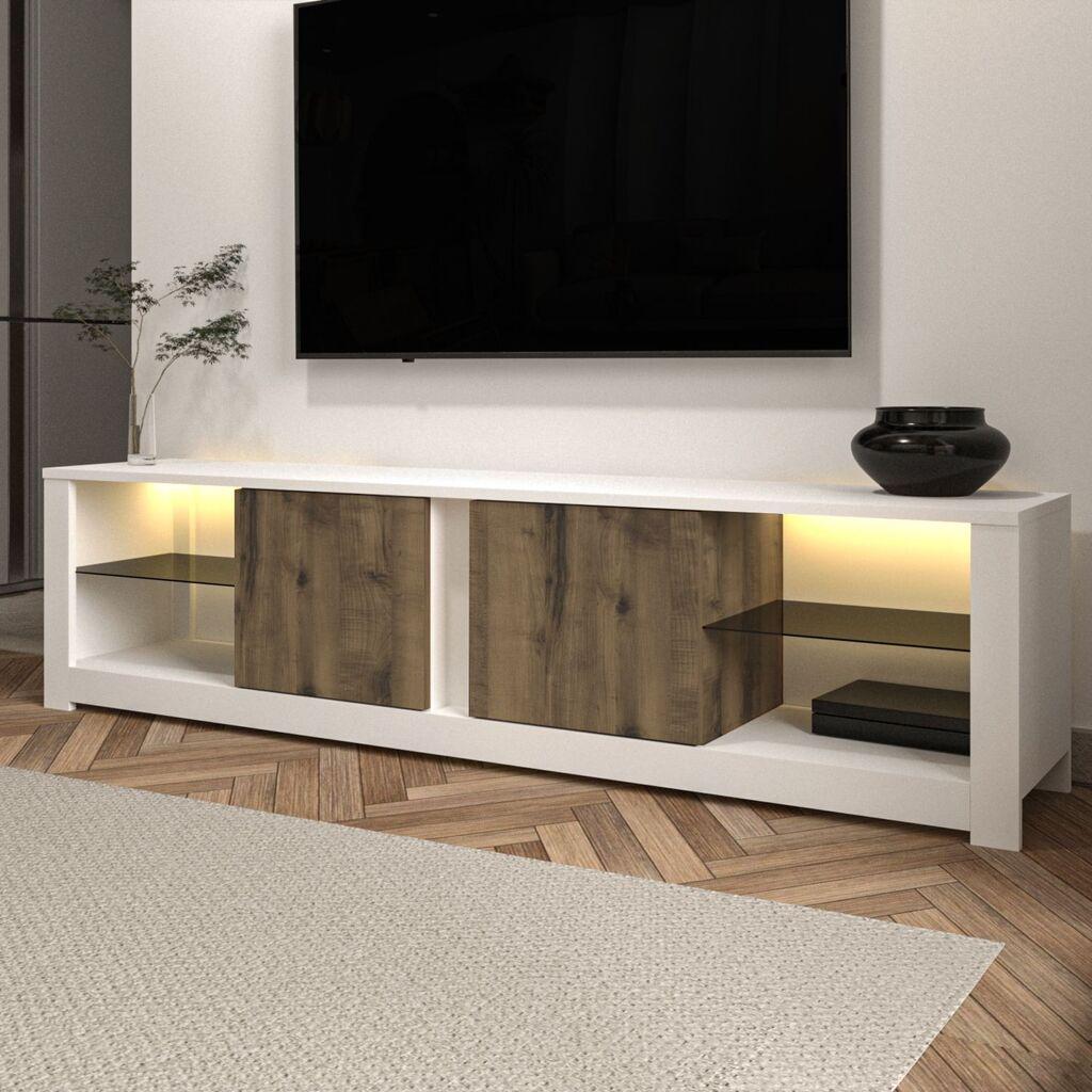 ТВ кабинет Hanah Home Aydos, 180x45x35 см, дабово-бел