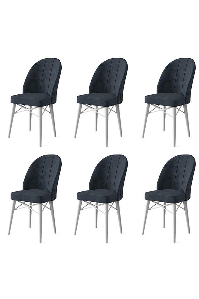 Комплет столчиња Hanah Home Ritim, 44x96x42 см, 6 парчиња, антрацит-бела