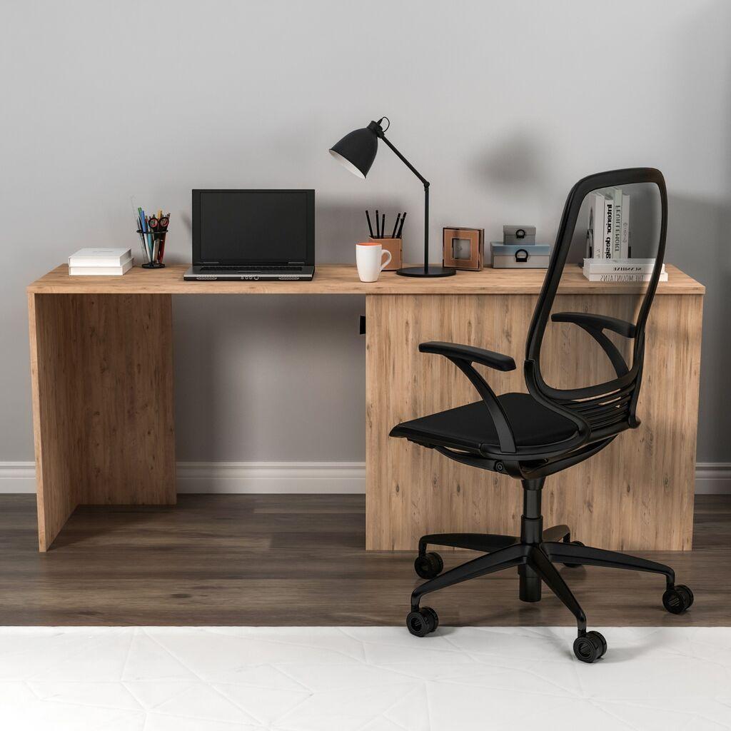 Работна маса Hanah Home Akser, 180x73.8x47 см, кафеава