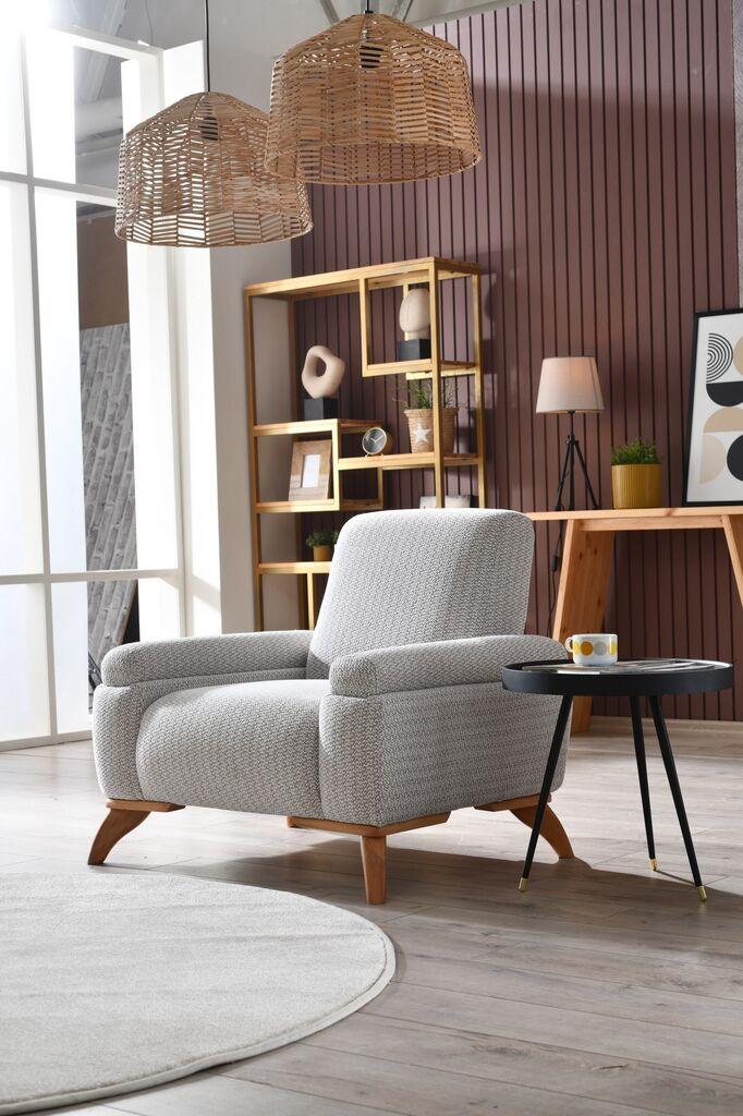 Фотелја Atelier del Sofa за жени, 70x93x78 см, сива