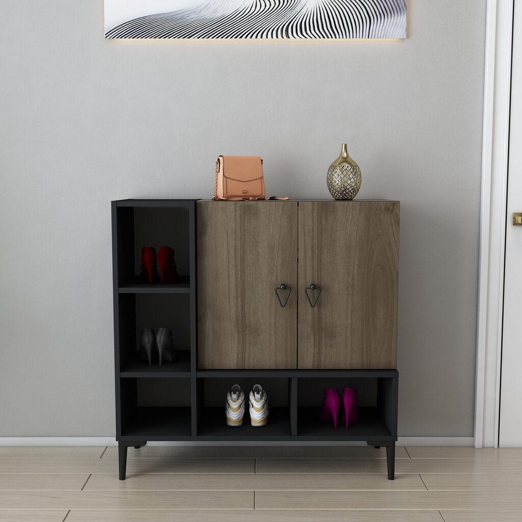 Hanah Home Console Platinum, 100x100x35 см, црна-оревова