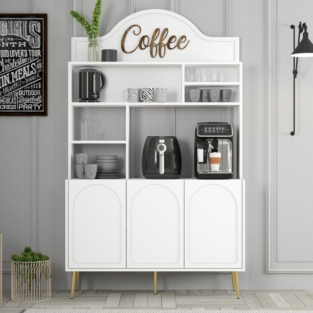 Кујнски ормар Hanah Home Lyon 120, бело-златен