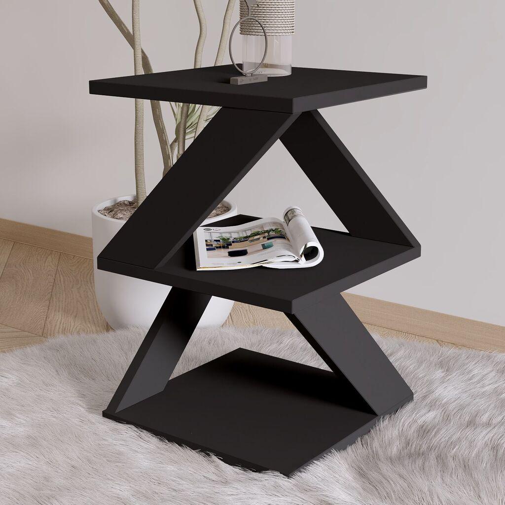 Маса Hanah Home Club Албени, 29,6x54,2x29,6 см, црна