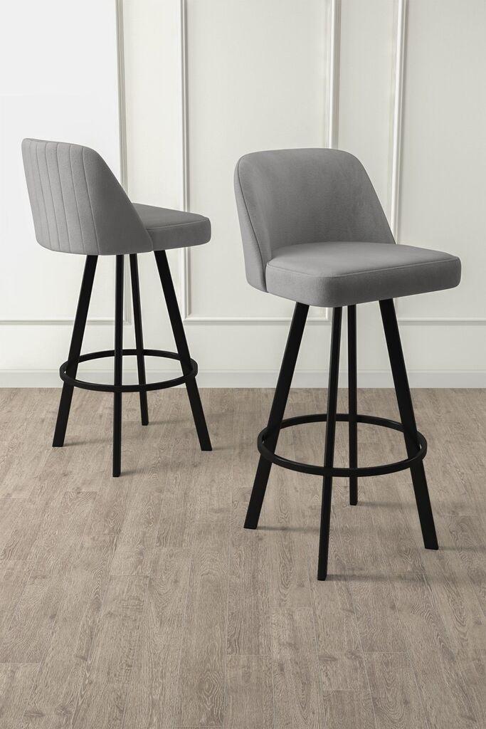 Hanah Home Комплет барски столчиња Atex, 44x105x42 см, 6 парчиња, сива