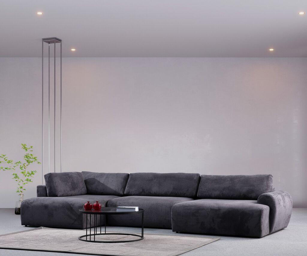 Аголна софа Atelier del Sofa Enjoy Chl-O3-2R, 180x405x150 см, Антрацит