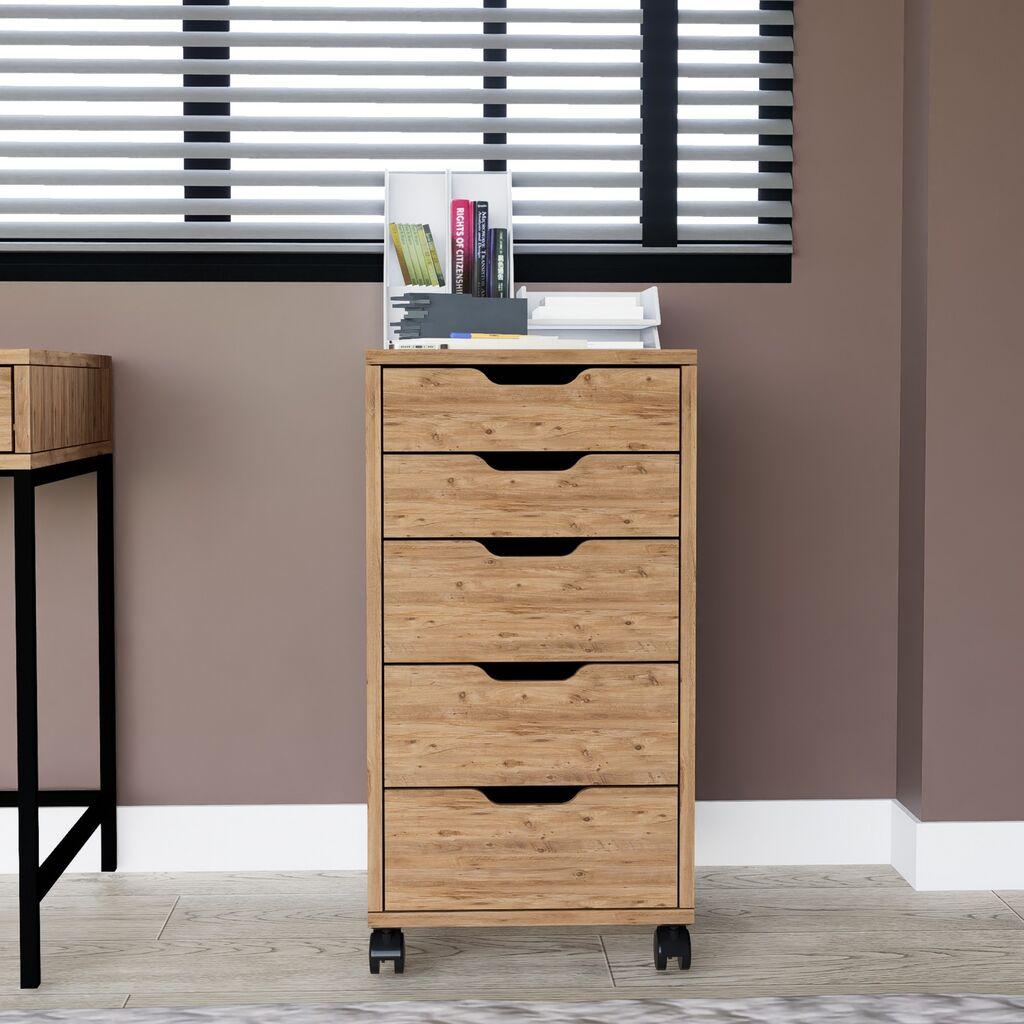 Комода Hanah Home Atlas 1600-62, 40x77.4x55 см, кафеава