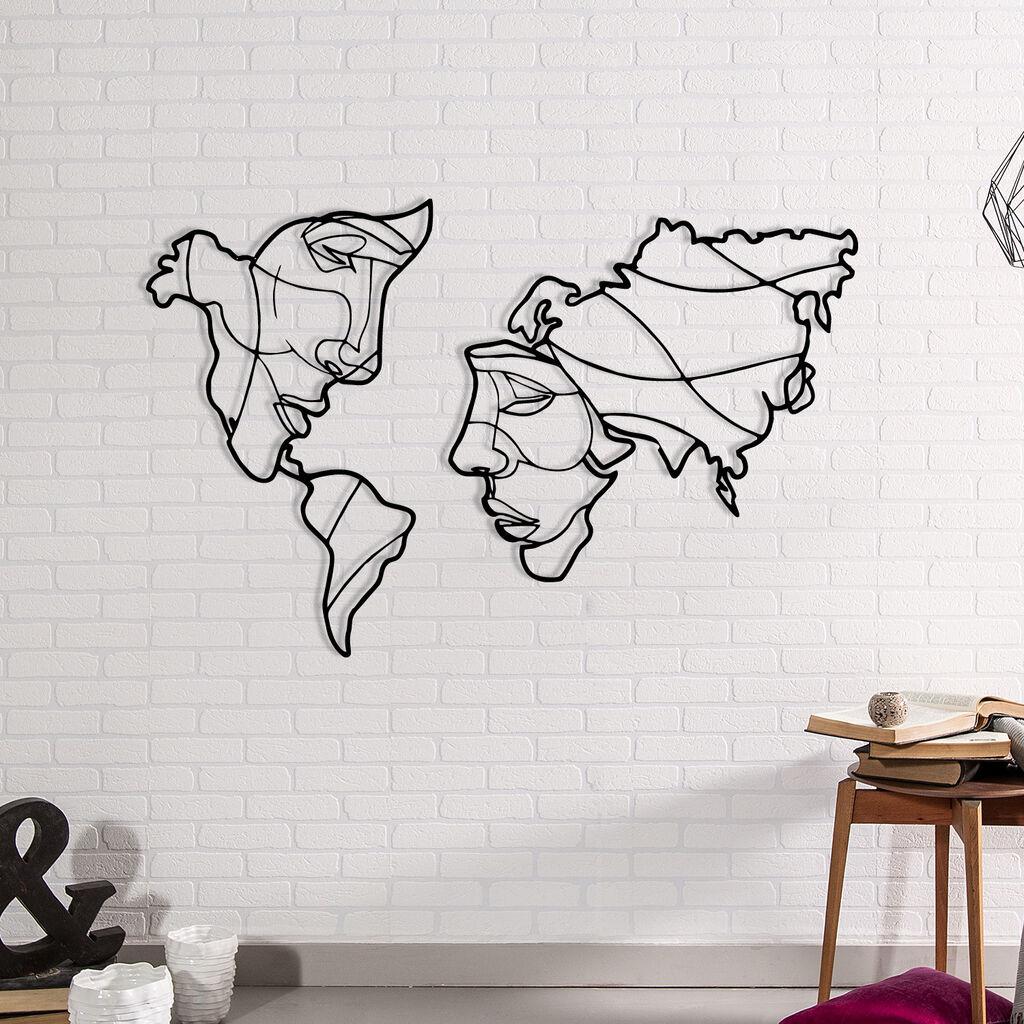 Wallity dzидна декорација Suret Two, 100x64 см, црна