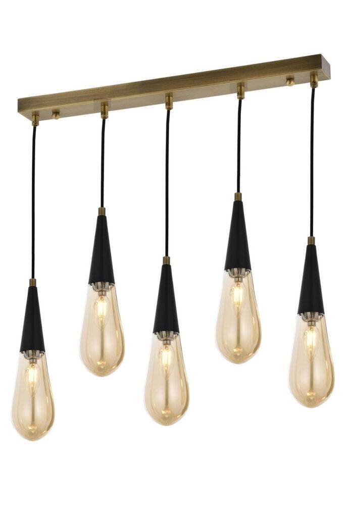 Opviq Luster AV-4236-5EY, 90x90x10cm, IP20, 220V-240V, златно-црни бои