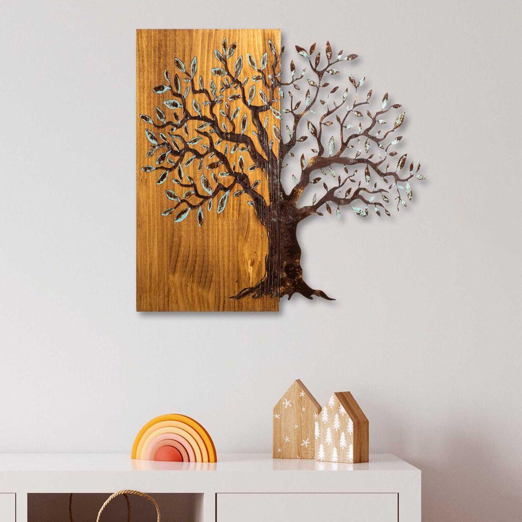 Wallity декорација за ѕид Мистериозно дрво-371-A, 60cmx58cmx3cm, даб