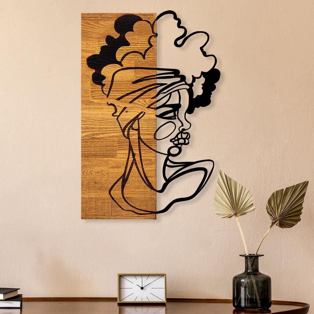 Wallity декорација за ѕид Африканка 3, 33x3x50 см, кафеава боја