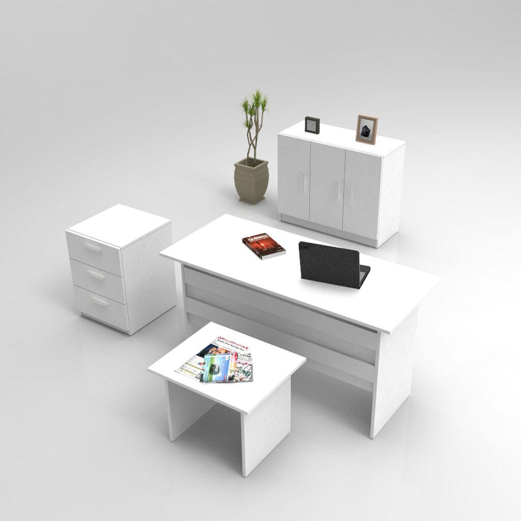 Комплет мебел за канцелариски мебел Hanah Home Vo12-W, бел