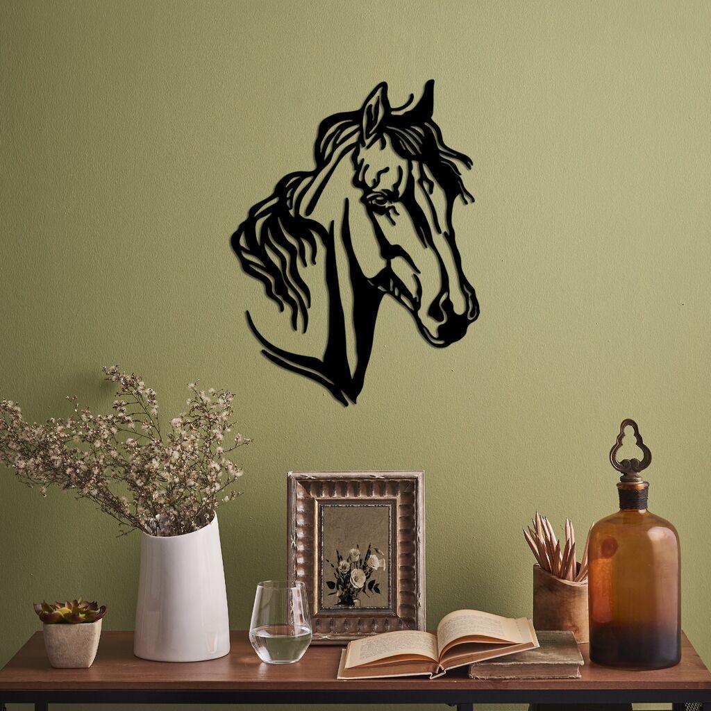 Wallity декорација за dzид Коњ 2, 43x56 см, црна