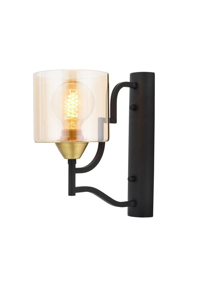Opviq dzидна светилка AP-4162-1E, 22x14x18cm, IP20, црна и златна боја