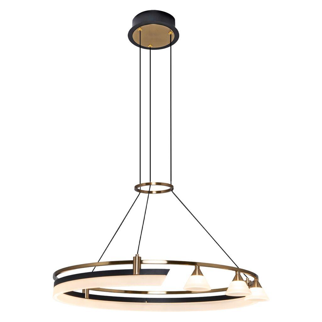Opviq Luster 5707-2A, 60 см, Висина: 120 см, 3000 K, 4500 lm, Златно-црни бои