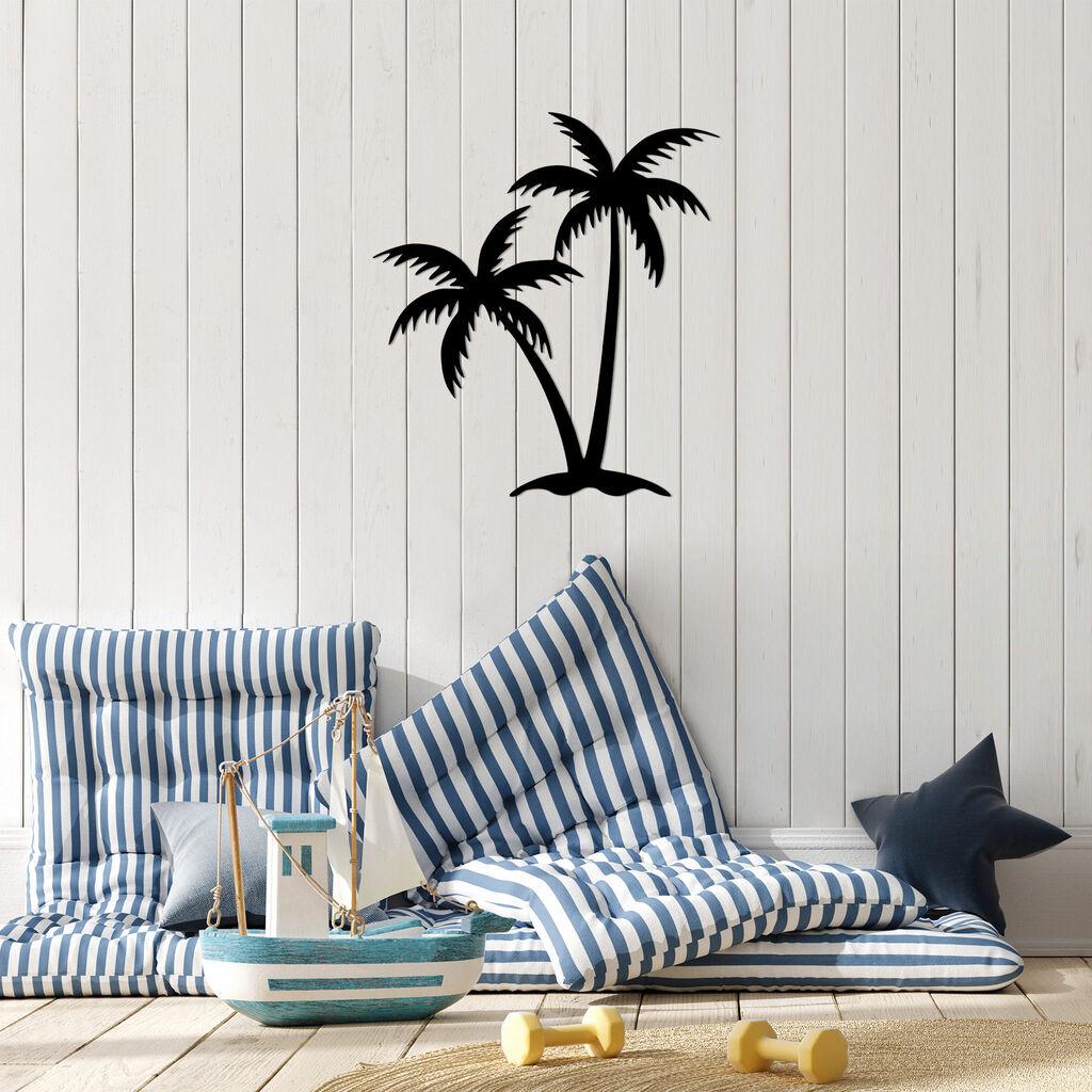 Wallity декорација за ѕид Palm 2-436, 63x70 см, 1,5 мм, црна