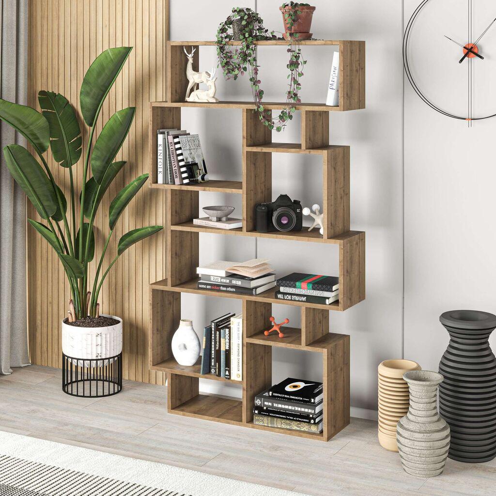 Полица за книги Hanah Home Karmato, 96x168.5x25.5 см, кафеава