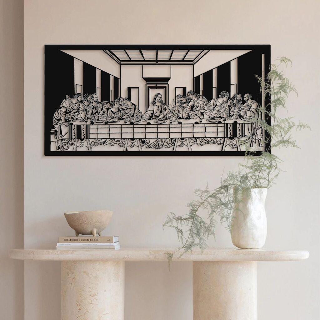 Wallity dzидна декорација „Тајната вечера" - APT380, 46x95 см, црна