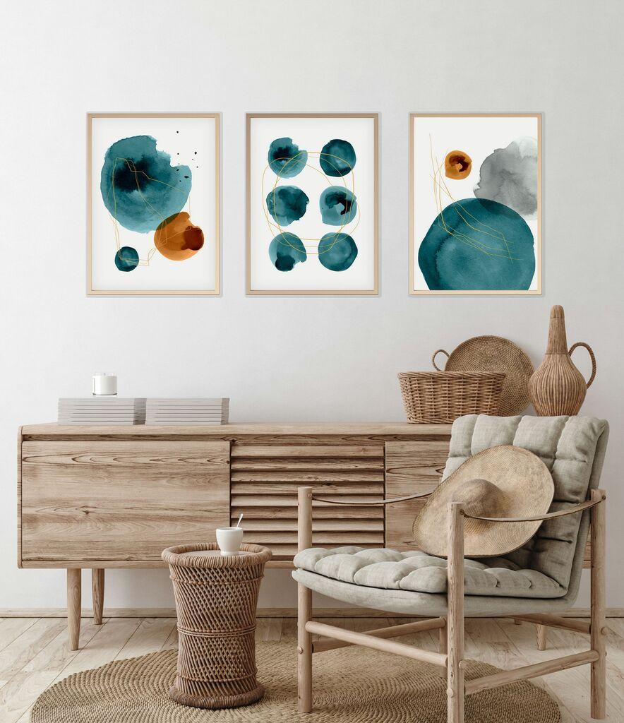 Слика во рамка Wallity Huhu117-50 x 35, 35x50 см, 3 дела