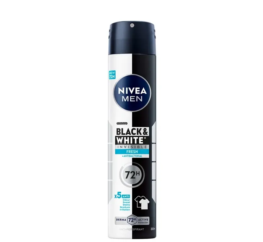 Nivea Машки дезодоранс Black & White Invisible Fresh 200 ml