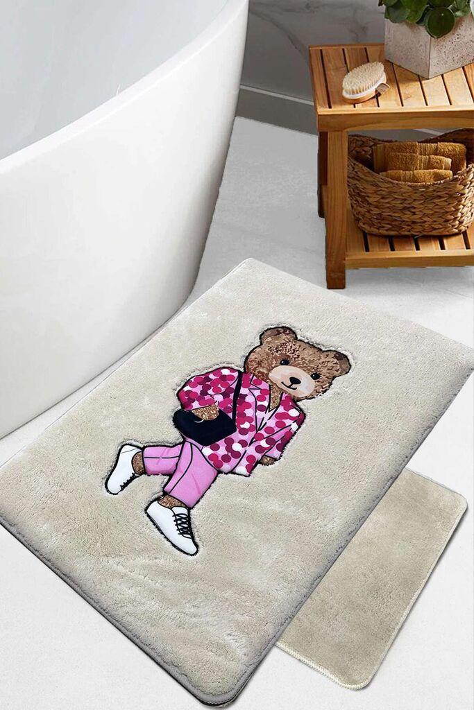 Комплет теписи за бања L'essentiel Maison Boss Bear, сива
