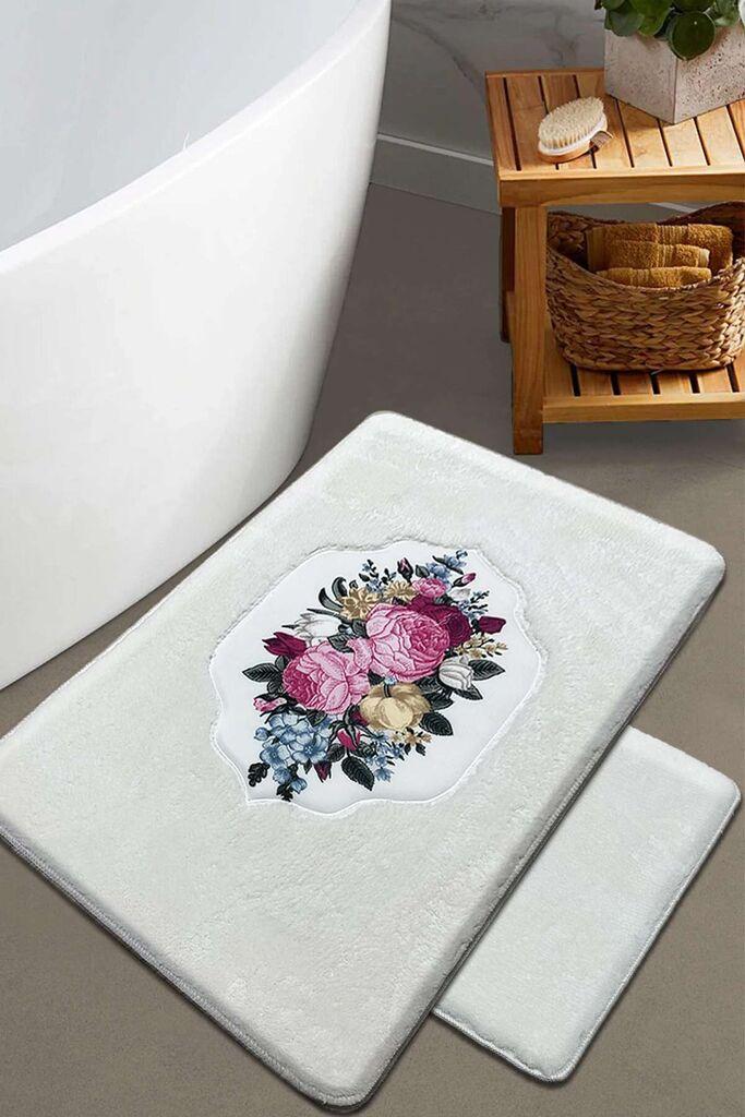 L'essentiel Maison Комплет килими за бања Bella Rose, White