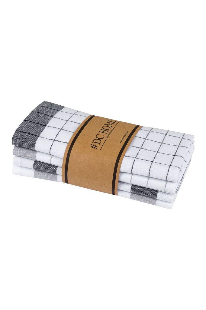 Кујнски крпи Хермија Мадрид, 4 парчиња, сиво-сини