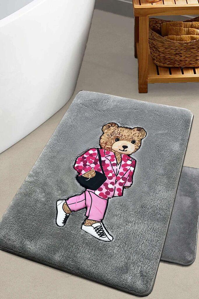 Комплет теписи за бања L'essentiel Maison Boss Bear, сива