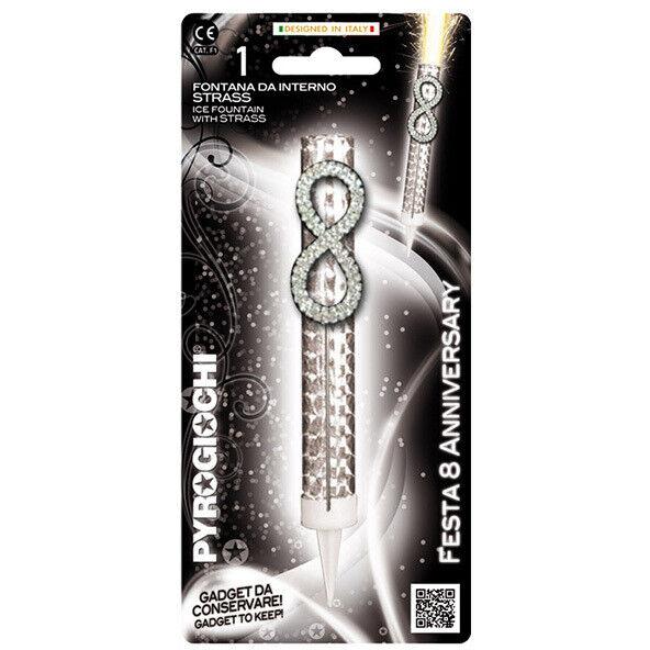 Pyrogiochi Прскалка, За на торта, Број 8, Годишнина, 14,5цм,  Festa, 41235