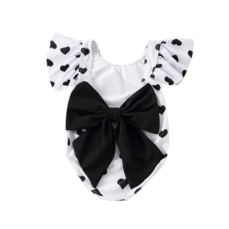 Костим за капење со срциња и панделка