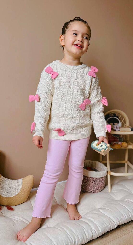 Kомплет плетена блуза со панделки и хеланки