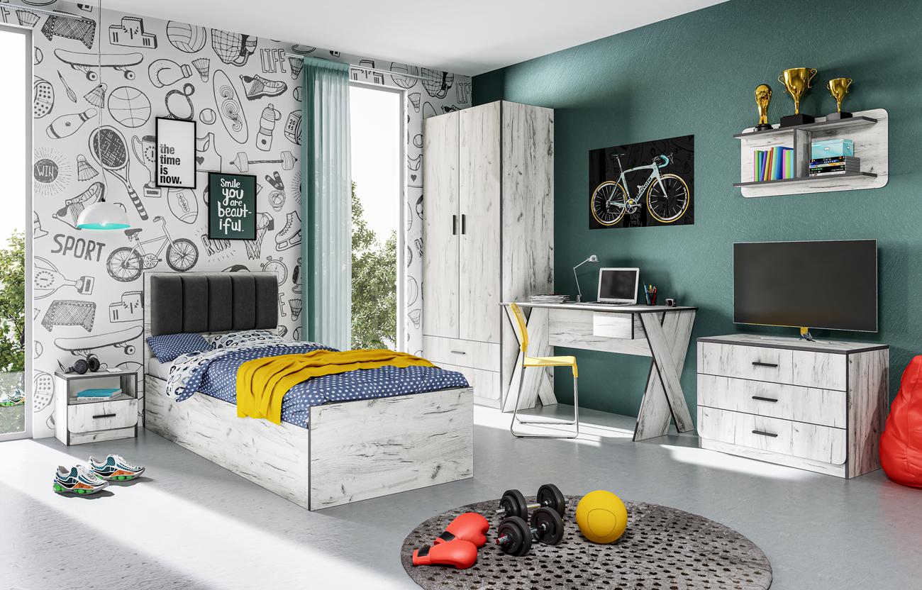 МЕБЕЛ ВИ Детска соба томи сива - сити 5032