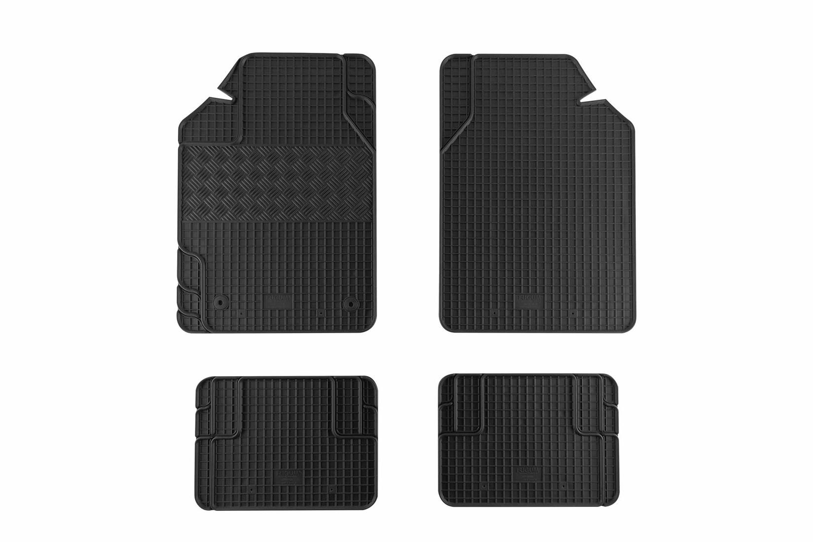 RIGUM Универзални Гумени патосници 2 LUX 4 дела црни