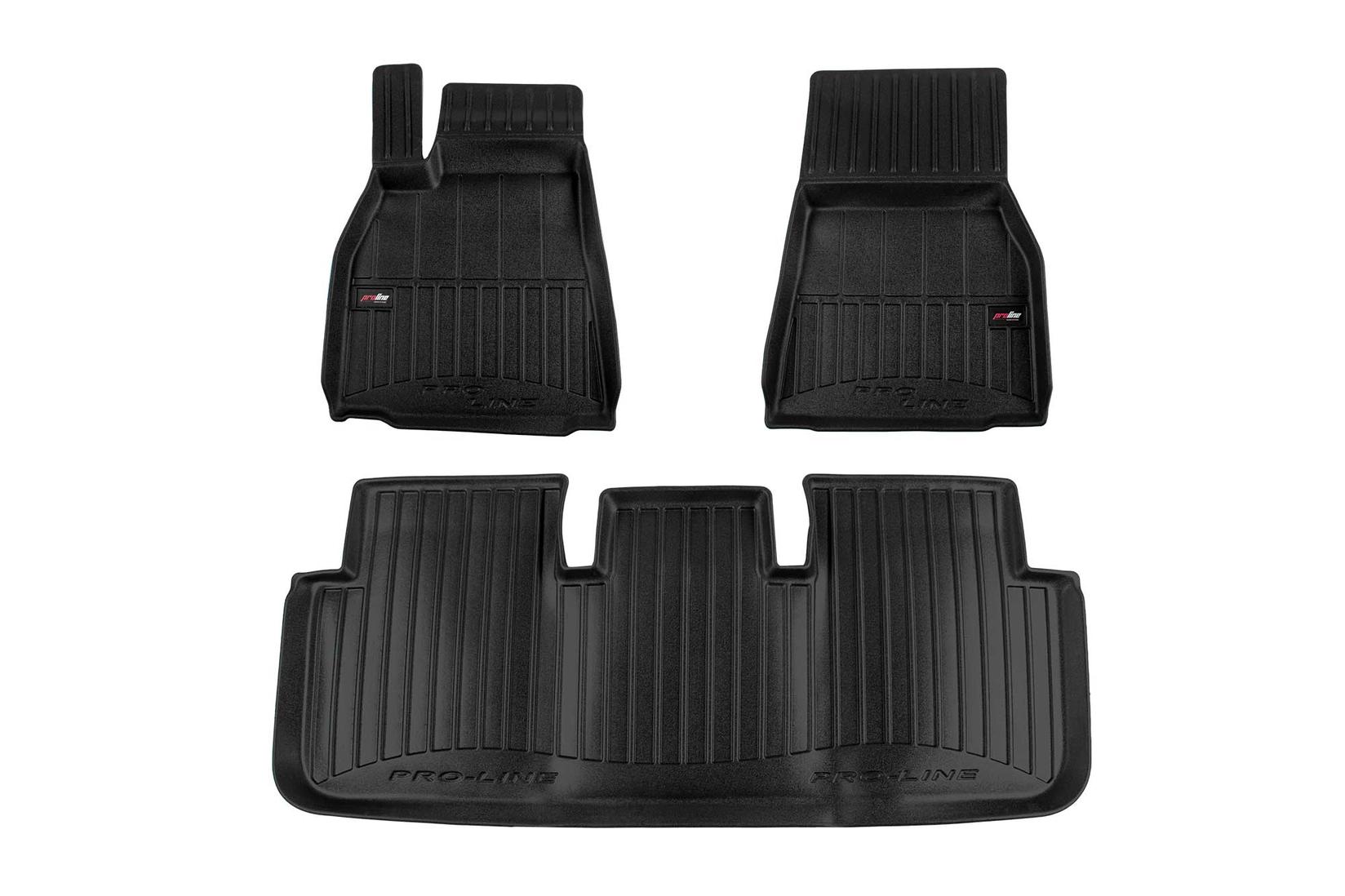 FROGUM 3D Гумени патосници за Tesla Model S Liftback по 2021 година 3 дела црни