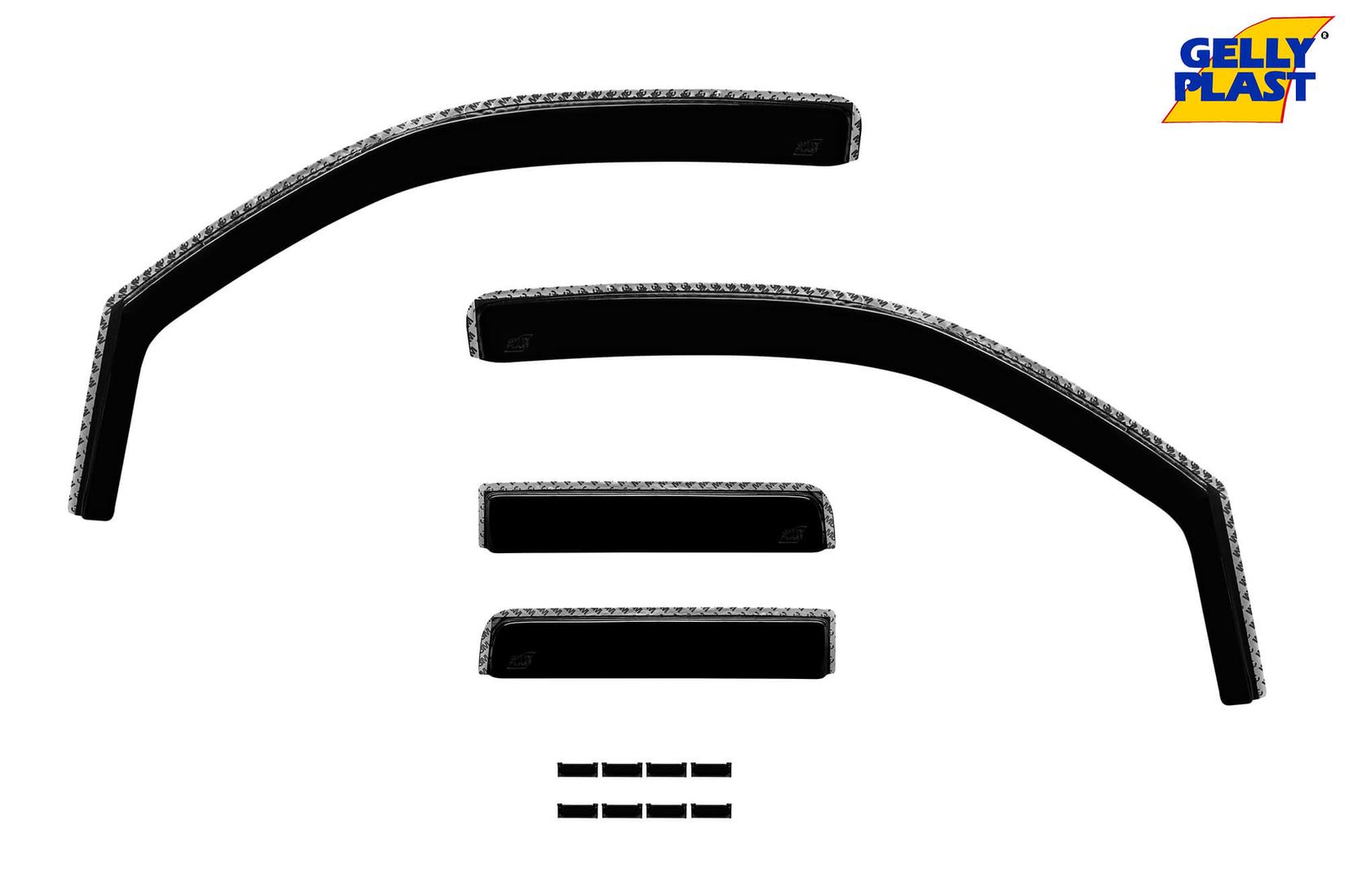 GELLYPLAST Комплет ветробрани Gelly Plast за Nissan Navara 2005-2014 со 4 врати, црни 4 бројки