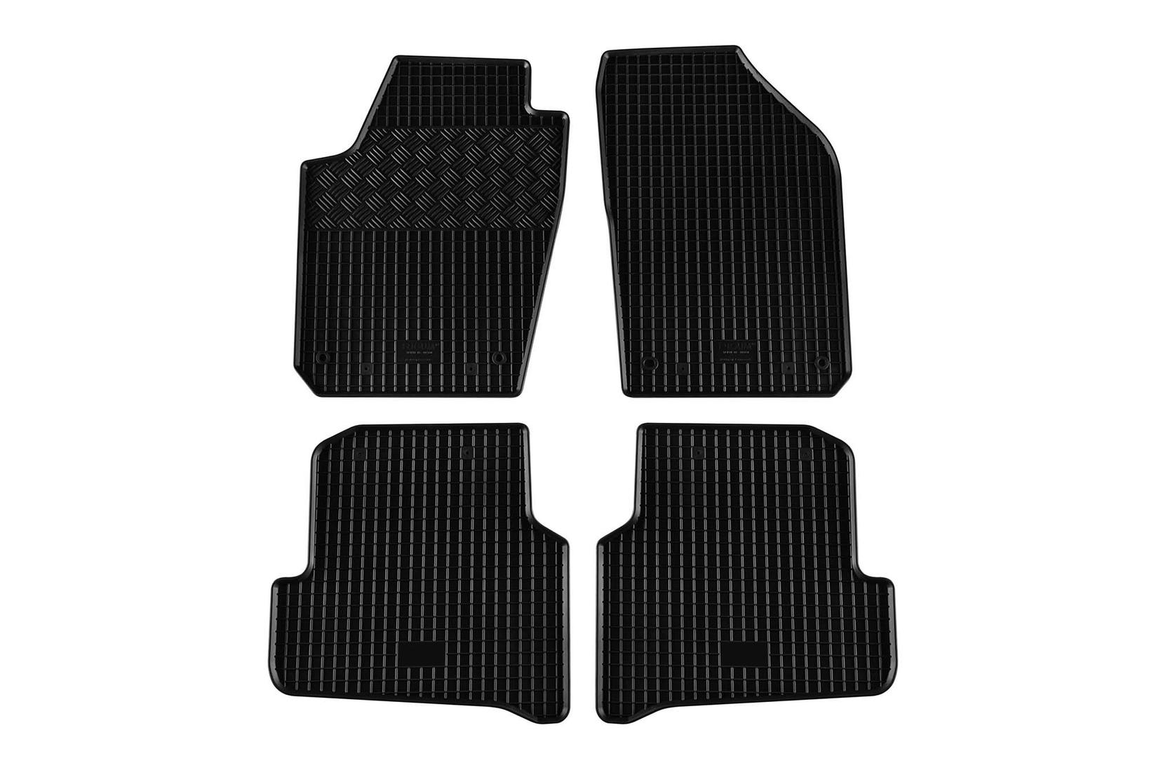 RIGUM Гумени патосници за Volkswagen Polo 2009-2017 Skoda Fabia 2014-2021 Seat Ibiza 2008-2017 4 дела црни