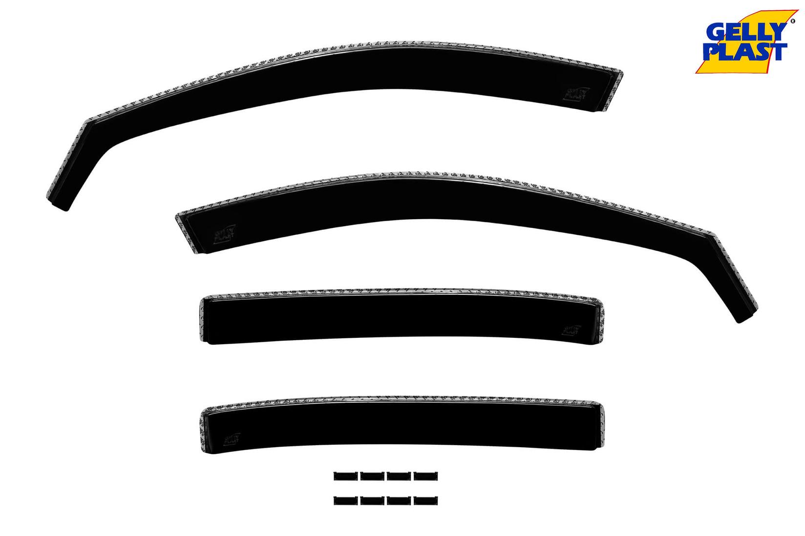 GELLYPLAST Комплет ветробрани Gelly Plast за Toyota Corolla 2002-2012 со 4 врати, црни 4 бројки
