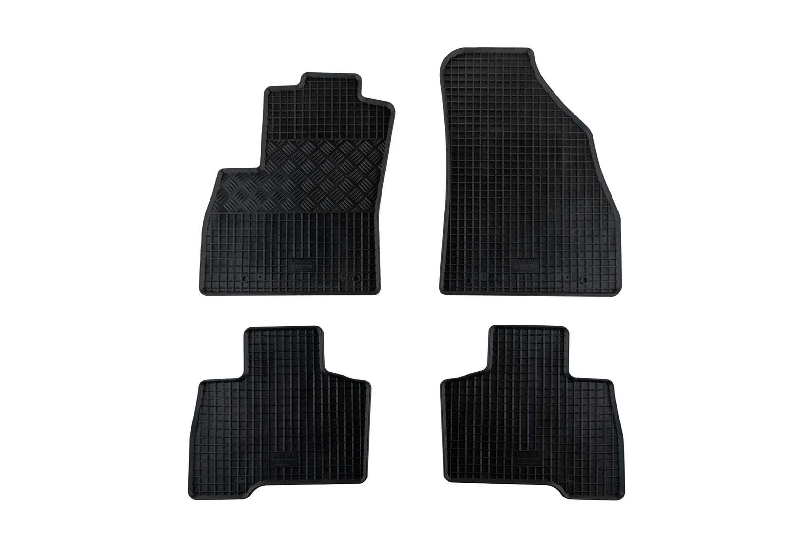 RIGUM Гумени патосници за Citroen Nemo Fiat Fiorino Peugeot Bipper по 2008 година 5 места 4 дела црни