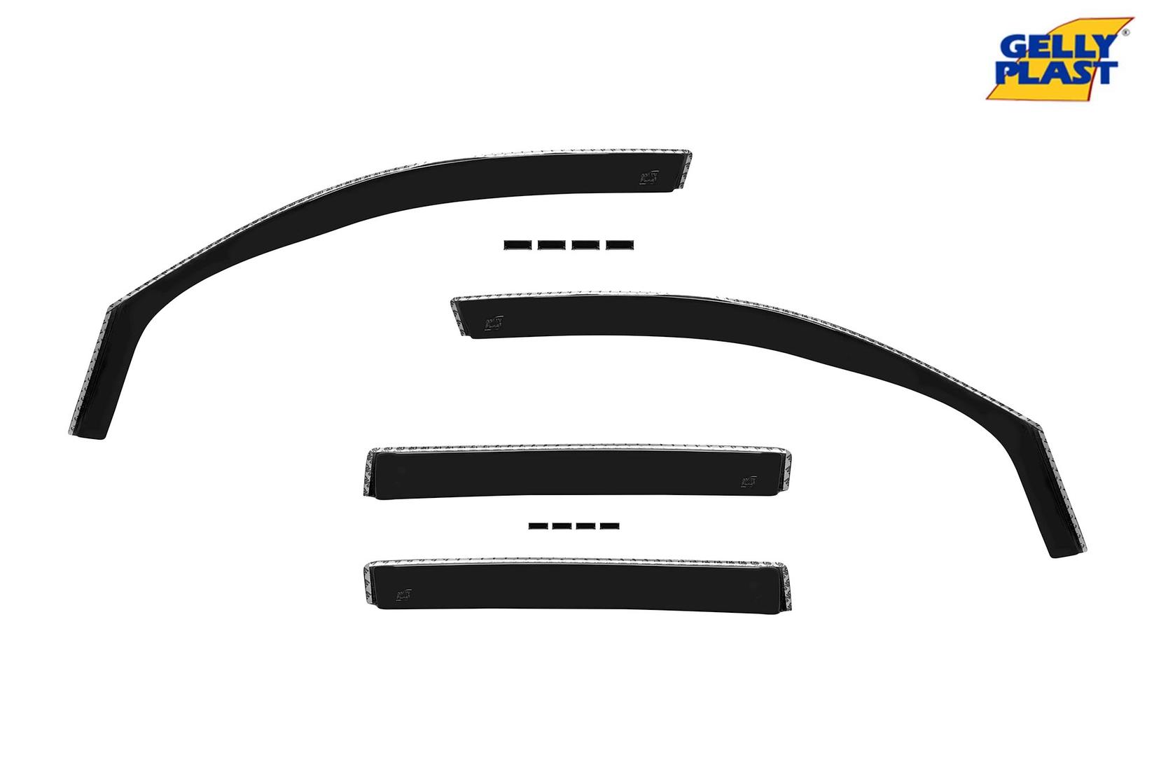 GELLYPLAST Комплет ветробрани Gelly Plast за VW Tiguan 2007-2017, 4 бр., црни