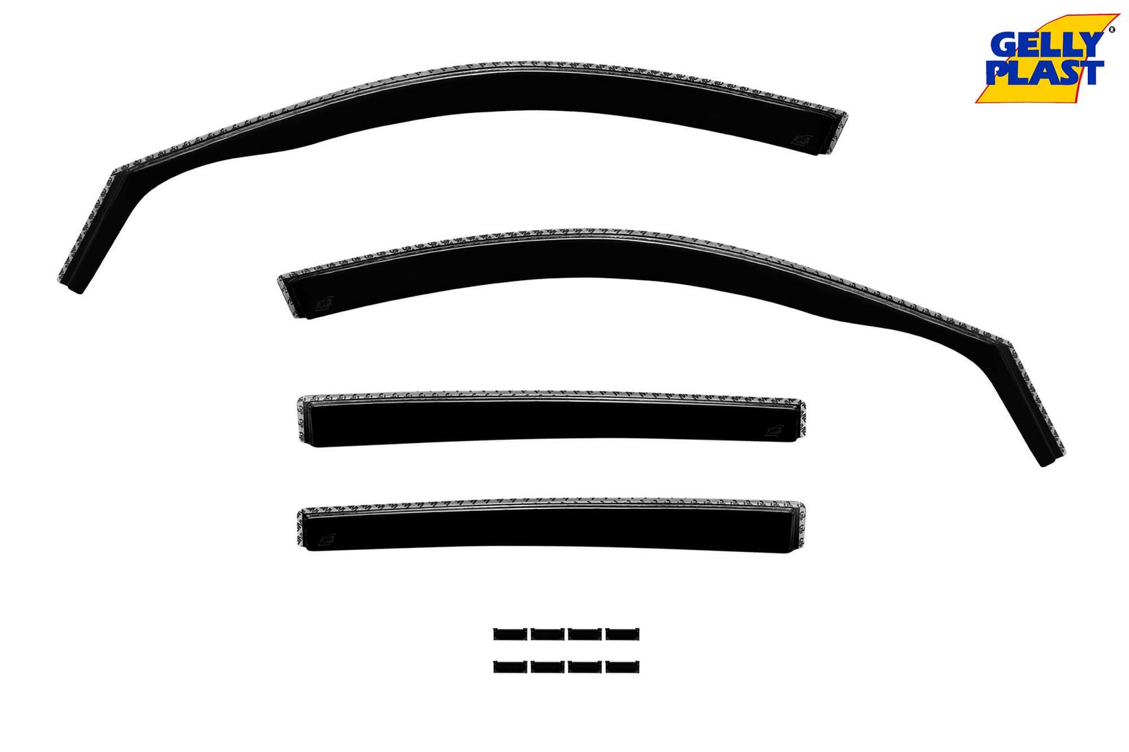 GELLYPLAST Комплет ветробрани Gelly Plast за Mitsubishi L200 2005-2015 со 4 врати, црни 4 бројки