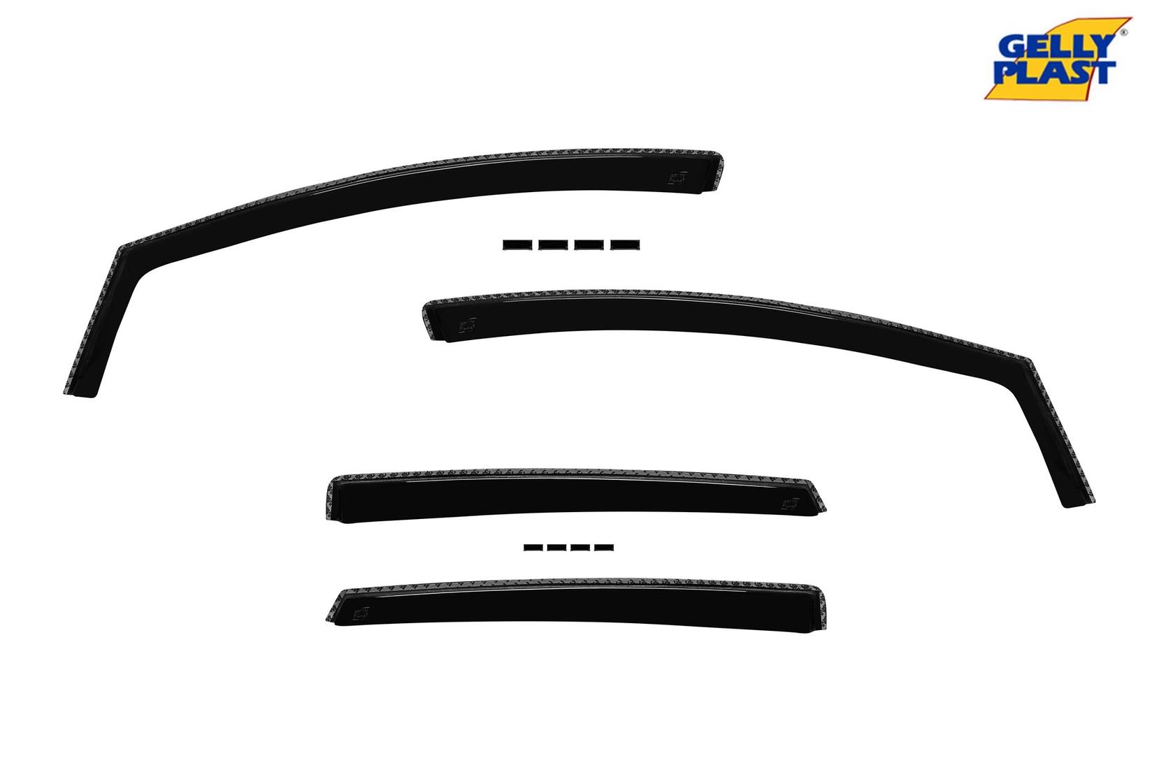 GELLYPLAST Комплет ветробрани Gelly Plast за Ford Fiesta хечбек 2008-2017, 4 бр., црни