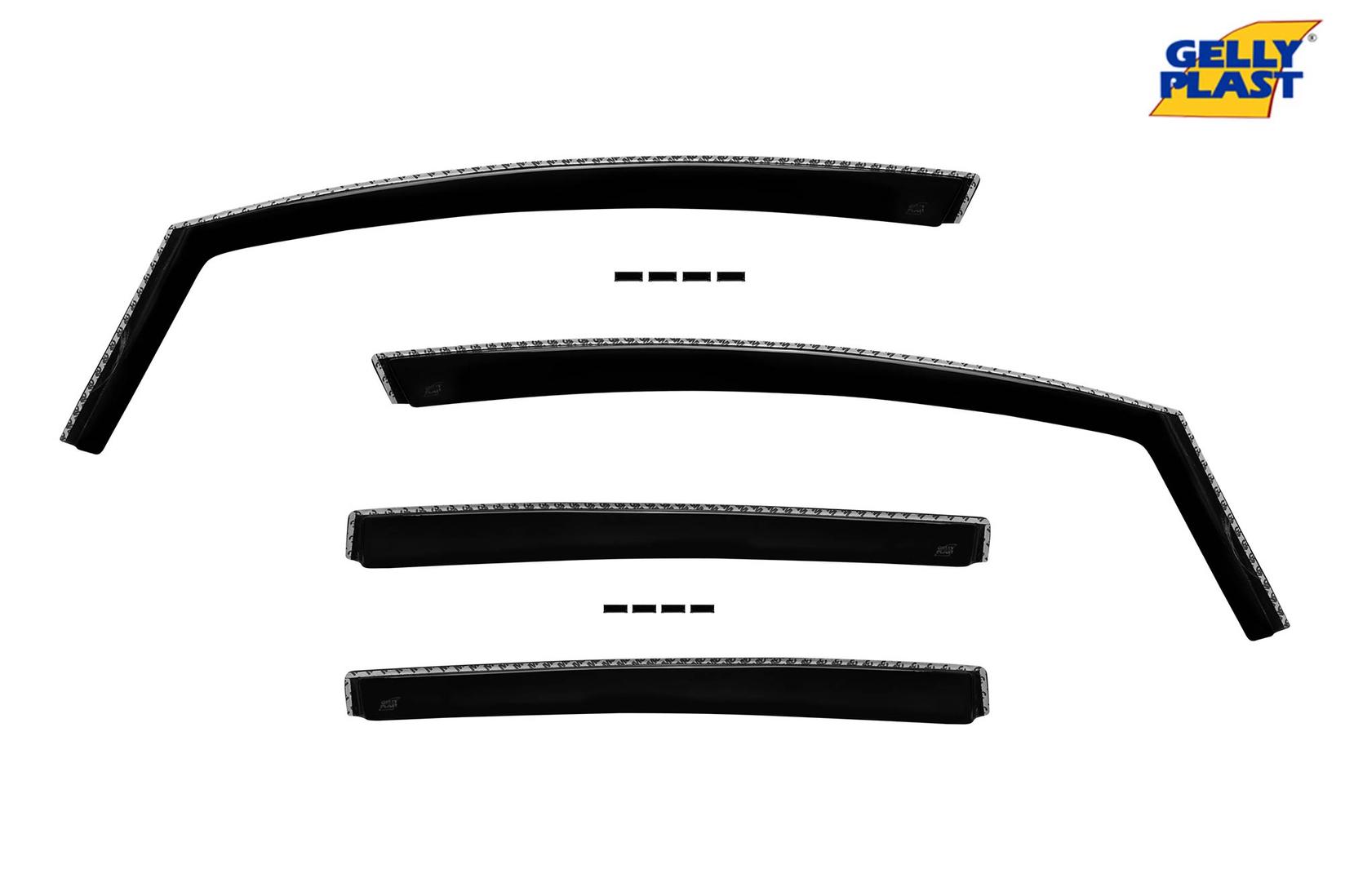 GELLYPLAST Комплет ветробрани Gelly Plast за Peugeot 3008 2008-2016, 4 бр., црни