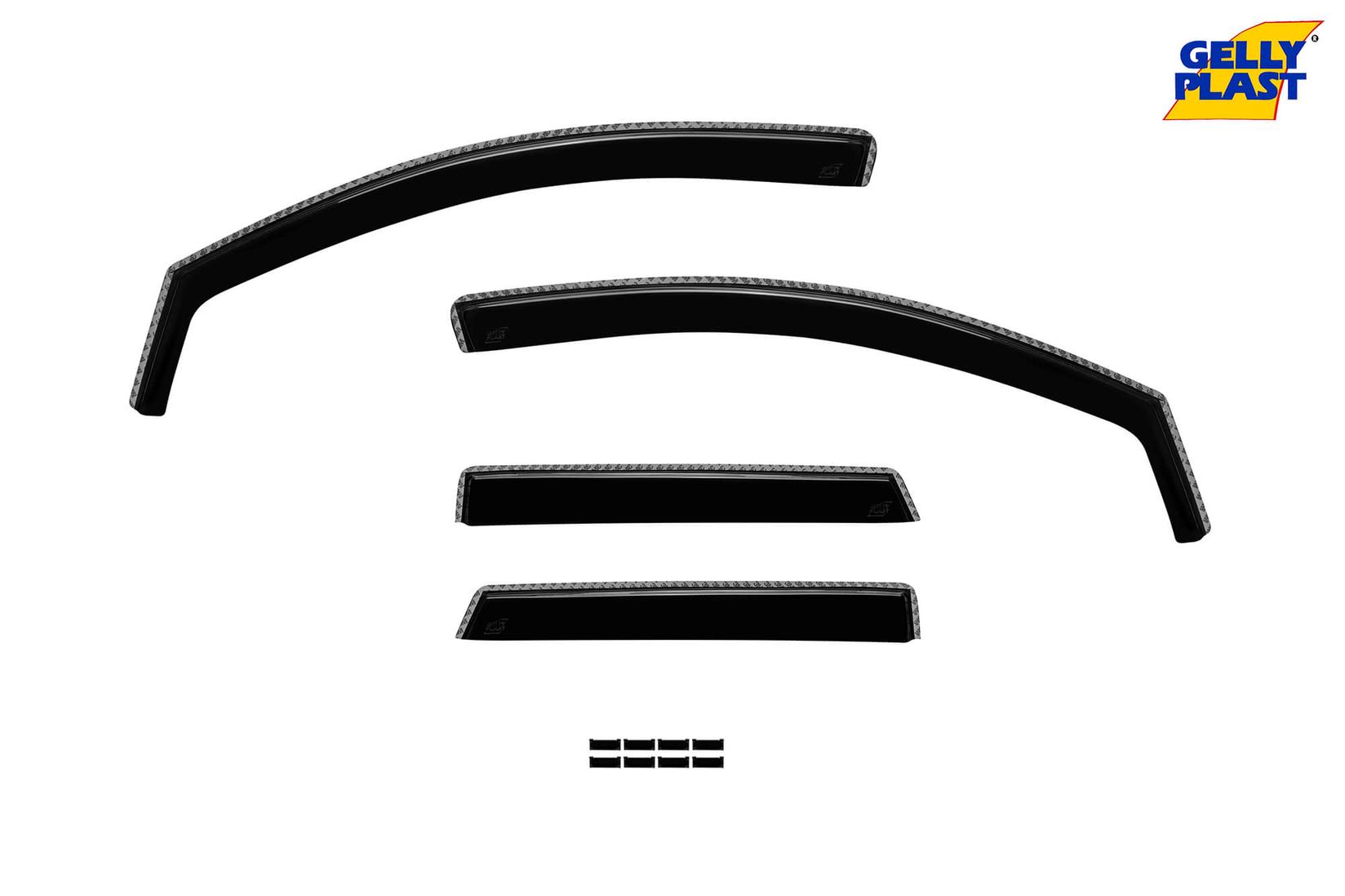 GELLYPLAST Комплет ветробрани Gelly Plast за Nissan Qashqai +2 2007-2013, 4 бројки, черни
